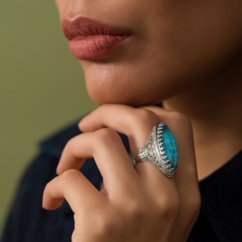 Aegean colors ring in Sterling Silver