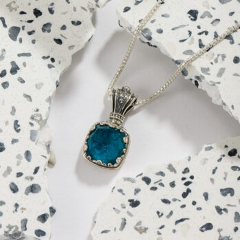 Aegean colors Square Pendant in Sterling Silver