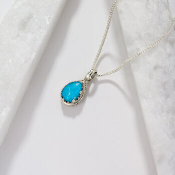 Aegean colors mini Teardrop Pendant in Sterling Silver
