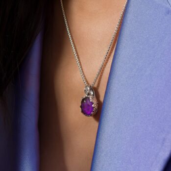 Cyclamin pendant in Sterling Silver with Doublet Stone