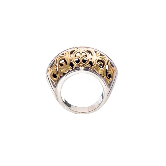 Classic Byzantine ring in 18K Gold and Sterling Silver - Image 2