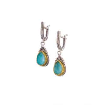 Iris earrings in Sterling Silver with Gold Plated Parts
