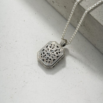 Garden Shadows Polygon Pendant in Sterling Silver
