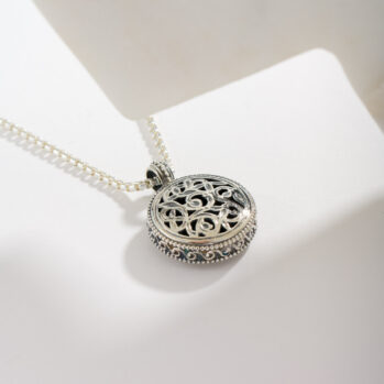 Garden Shadows Round Pendant in Sterling Silver