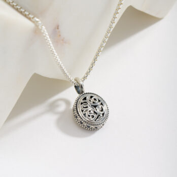 Garden Shadows small oval Pendant in Sterling Silver