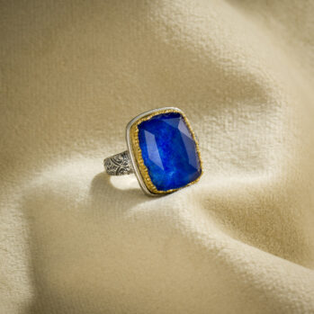 Iris Ring in Sterling Silver with Gold Plated Parts