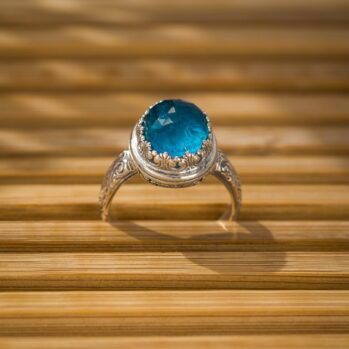 Iris Oval Ring in Sterling Silver with Doublet Gemstone