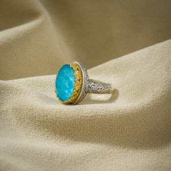 Iris ring in Sterling Silver with Gold Plated Parts