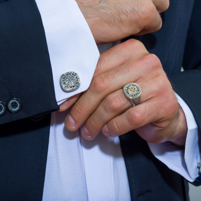 Byzantine cufflinks in Sterling Silver - Image 2