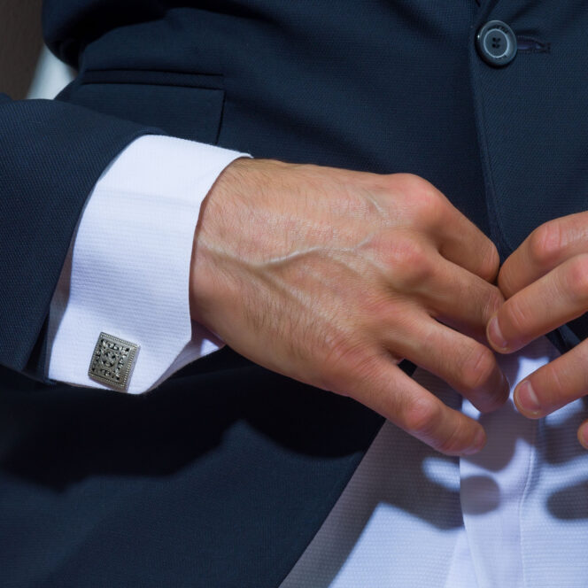 Byzantine style square cufflinks in Sterling Silver - Image 2