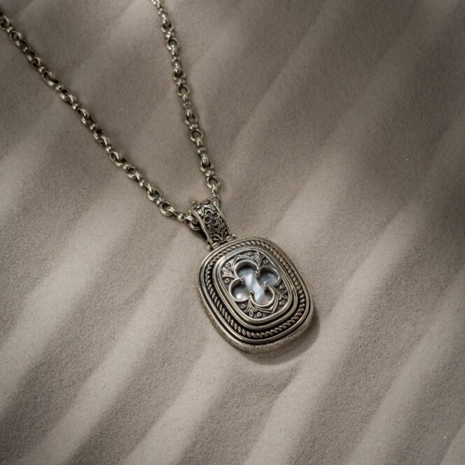 Odysseus Pendant in Sterling Silver with Semi Precious Stone