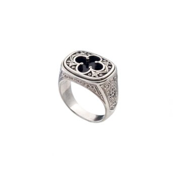Odysseus Ring in Sterling Silver with Black Onyx 2973