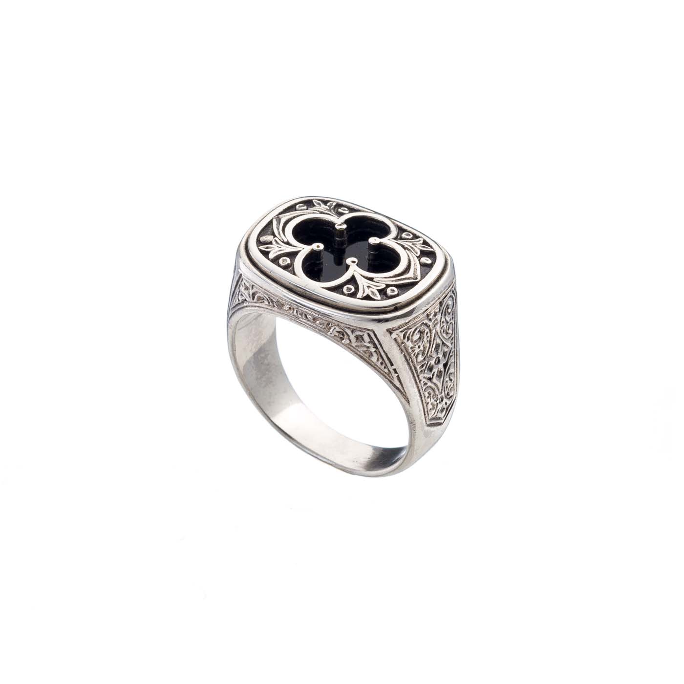 Odysseus Ring in Sterling Silver with Black Onyx 2973