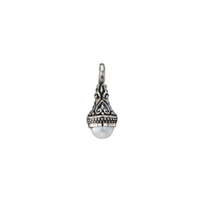 Santorini pendant in Sterling Silver with Pearl - Image 3