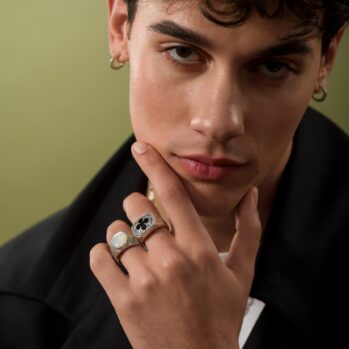 Odysseus Ring in Sterling Silver with Black Onyx