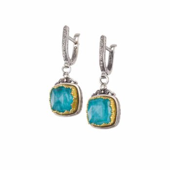 Iris earrings in Sterling Silver with Gold Plated Parts