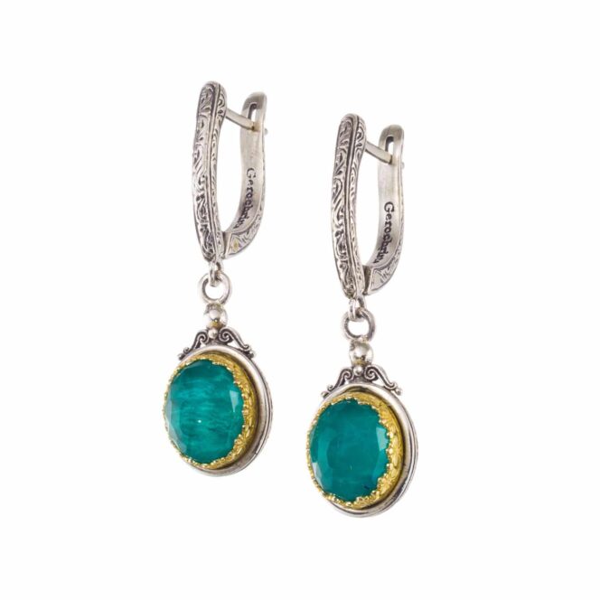Iris earrings in Sterling Silver with Gold Plated Parts