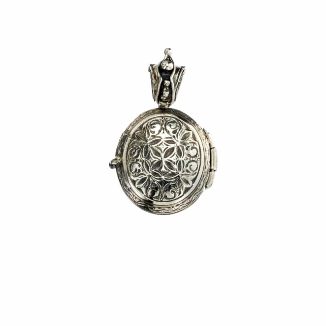 Locket pendant in 18K Gold and Sterling Silver - Image 3