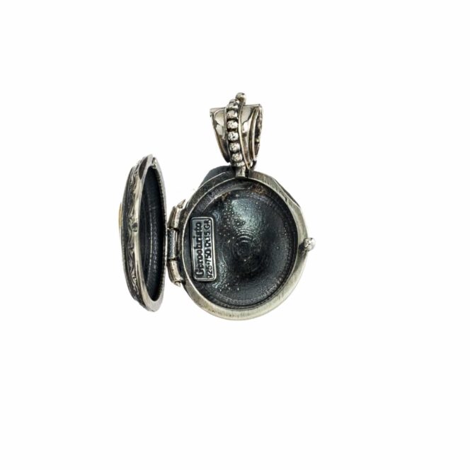 Locket pendant in 18K Gold and Sterling Silver - Image 2