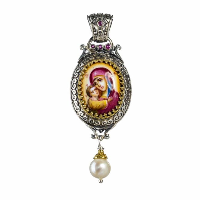 Byzantine pendant in 18K Gold and Sterling Silver