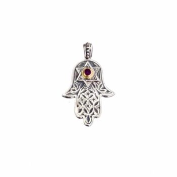 Hamsa hand of fatima with the star of David pendant
