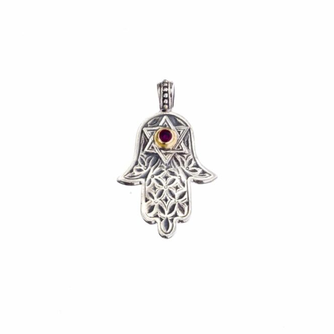 Hamsa hand of fatima with the star of David pendant