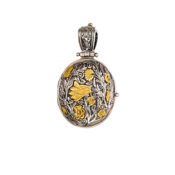 Locket pendant in 18K Gold and Sterling Silver