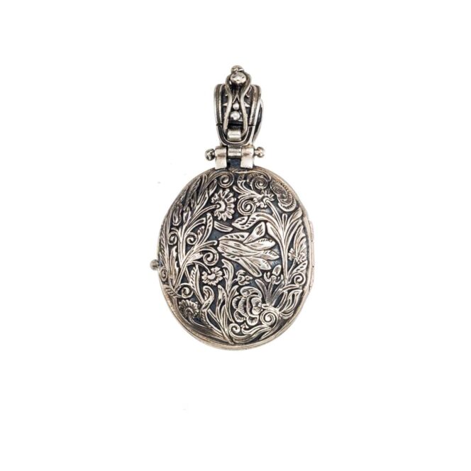 Locket pendant in 18K Gold and Sterling Silver - Image 2