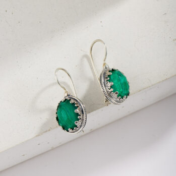 Aegean colors Oval Earrings in Sterling Silver