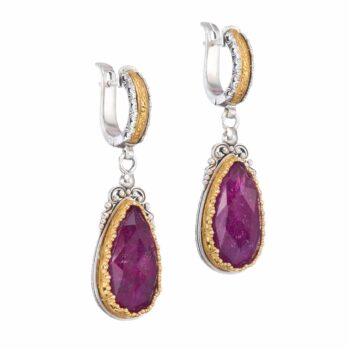 Iris earrings in Sterling Silver with Gold Plated Parts