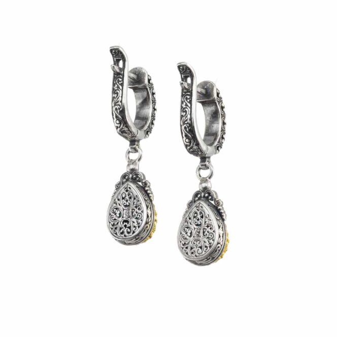 Iris earrings in Sterling Silver with Gold Plated Parts - Image 2