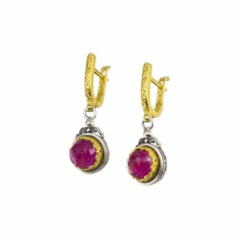 Iris earrings in Sterling Silver with Gold Plated Parts