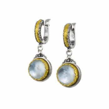 Iris earrings in Sterling Silver with Gold Plated Parts