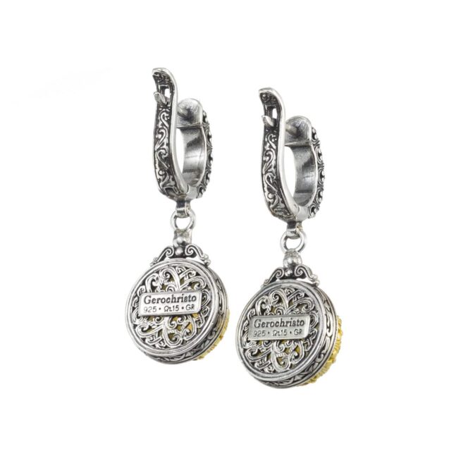 Iris earrings in Sterling Silver with Gold Plated Parts - Image 2