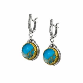 Iris earrings in Sterling Silver with Gold Plated Parts