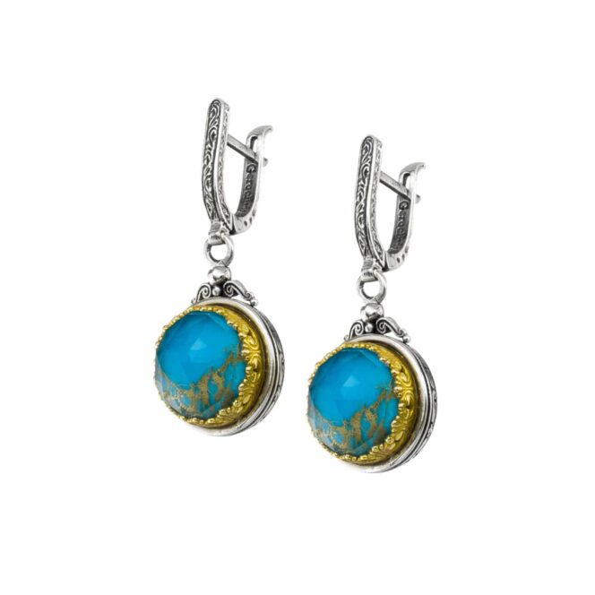 Iris earrings in Sterling Silver with Gold Plated Parts
