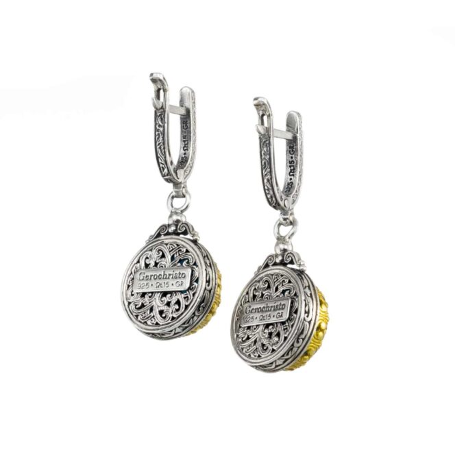 Iris earrings in Sterling Silver with Gold Plated Parts - Image 2