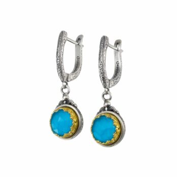 Iris earrings in Sterling Silver with Gold Plated Parts