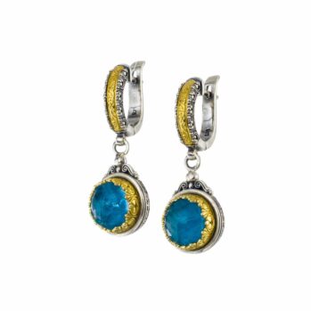 Iris earrings in Sterling Silver with Gold Plated Parts