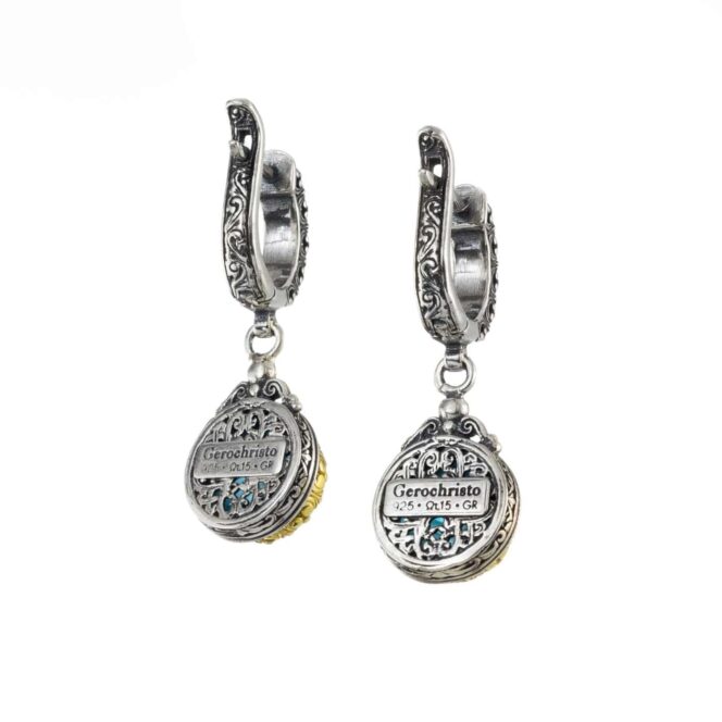 Iris earrings in Sterling Silver with Gold Plated Parts - Image 2
