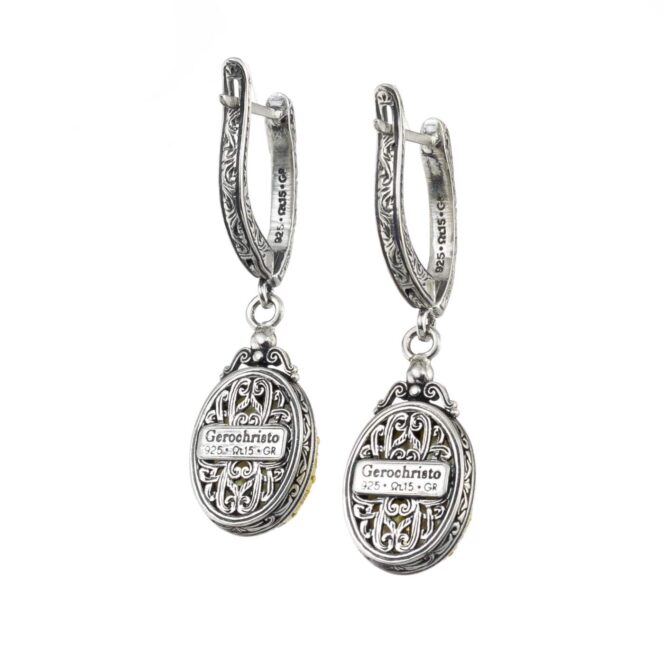 Iris earrings in Sterling Silver with Gold Plated Parts - Image 2