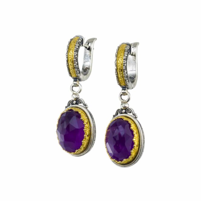 Iris earrings in Sterling Silver with Gold Plated Parts