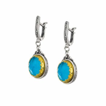 Iris earrings in Sterling Silver with Gold Plated Parts