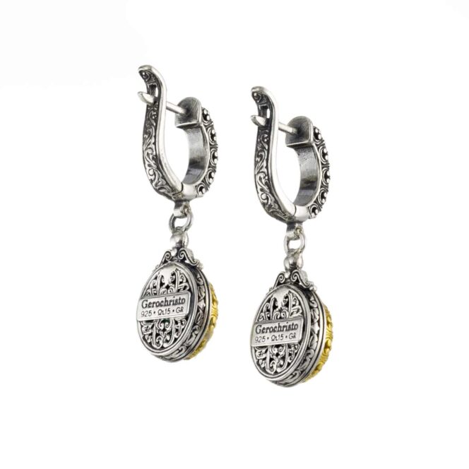 Iris earrings in Sterling Silver with Gold Plated Parts - Image 2