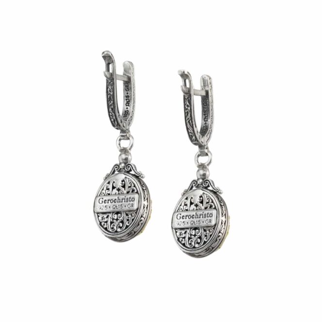 Iris earrings in Sterling Silver with Gold Plated Parts - Image 2