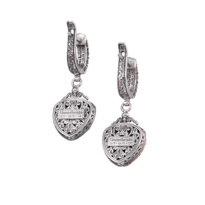 Iris Earrings in Sterling Silver with Gold Plated Parts - Image 2