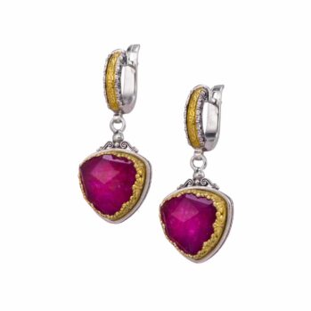 Iris Earrings in Sterling Silver with Gold Plated Parts