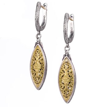 Mediterranean marquise earrings in 18K Gold and Sterling Silver