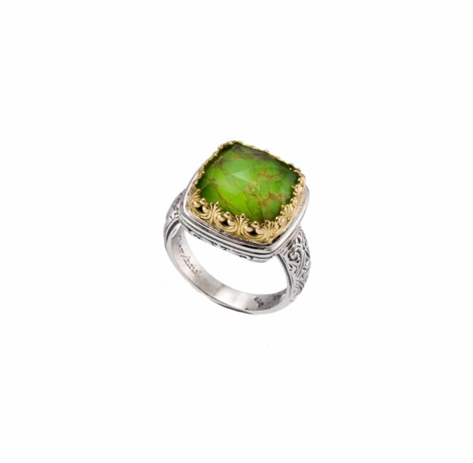 Iris Square Ring in 18K Gold and Sterling Silver - Image 2