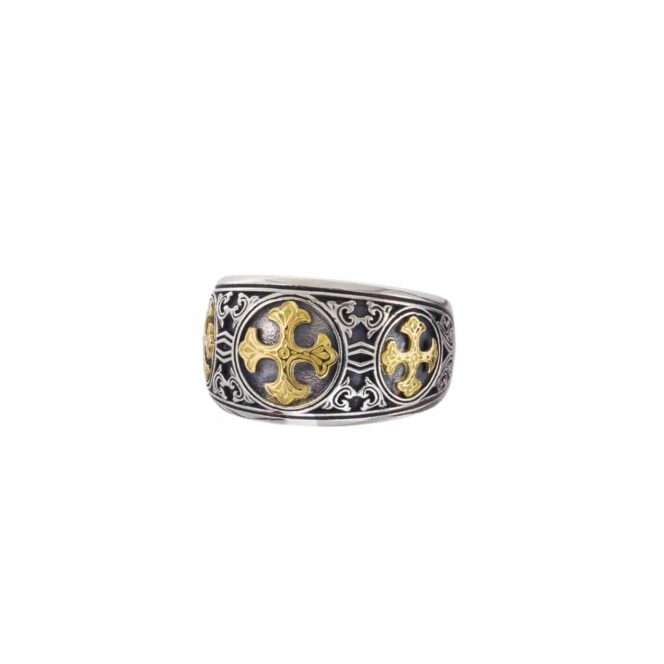 Symbol Ring in 18K Gold and Sterling Silver